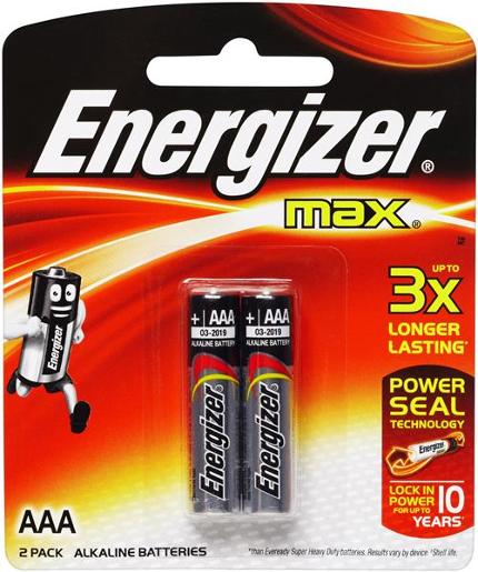 ENERGIZER MAX AAA BATTERY 2PK Pack Size: 20
